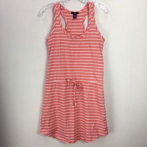Gap Outlet Mini Dress Coral Pink Striped Racerback